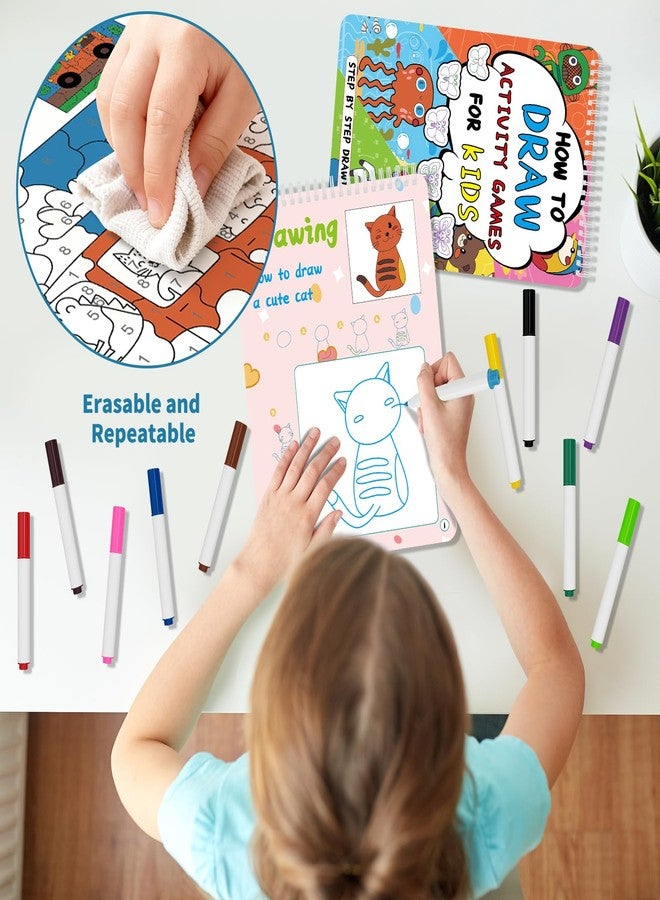 Kalysky 2Set Reusable Draw Books for Kids,How to Draw Books for Kids 3-6 6-8,Step by Step Dry Erase Activity Book - Image 3